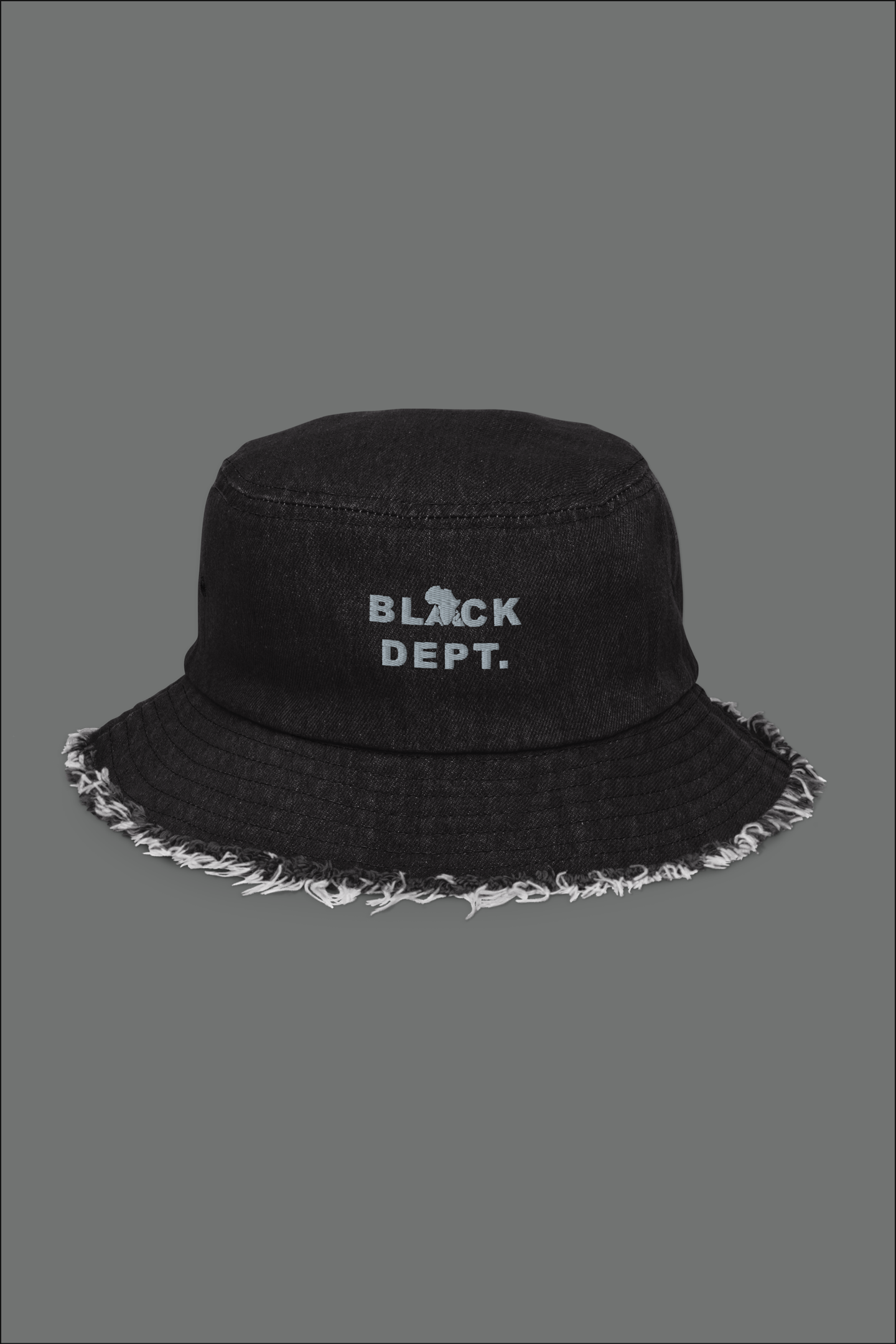 BLVCK DEPT. SIGNATURE DISTRESSED DENIM HAT: STITCHED STORIES