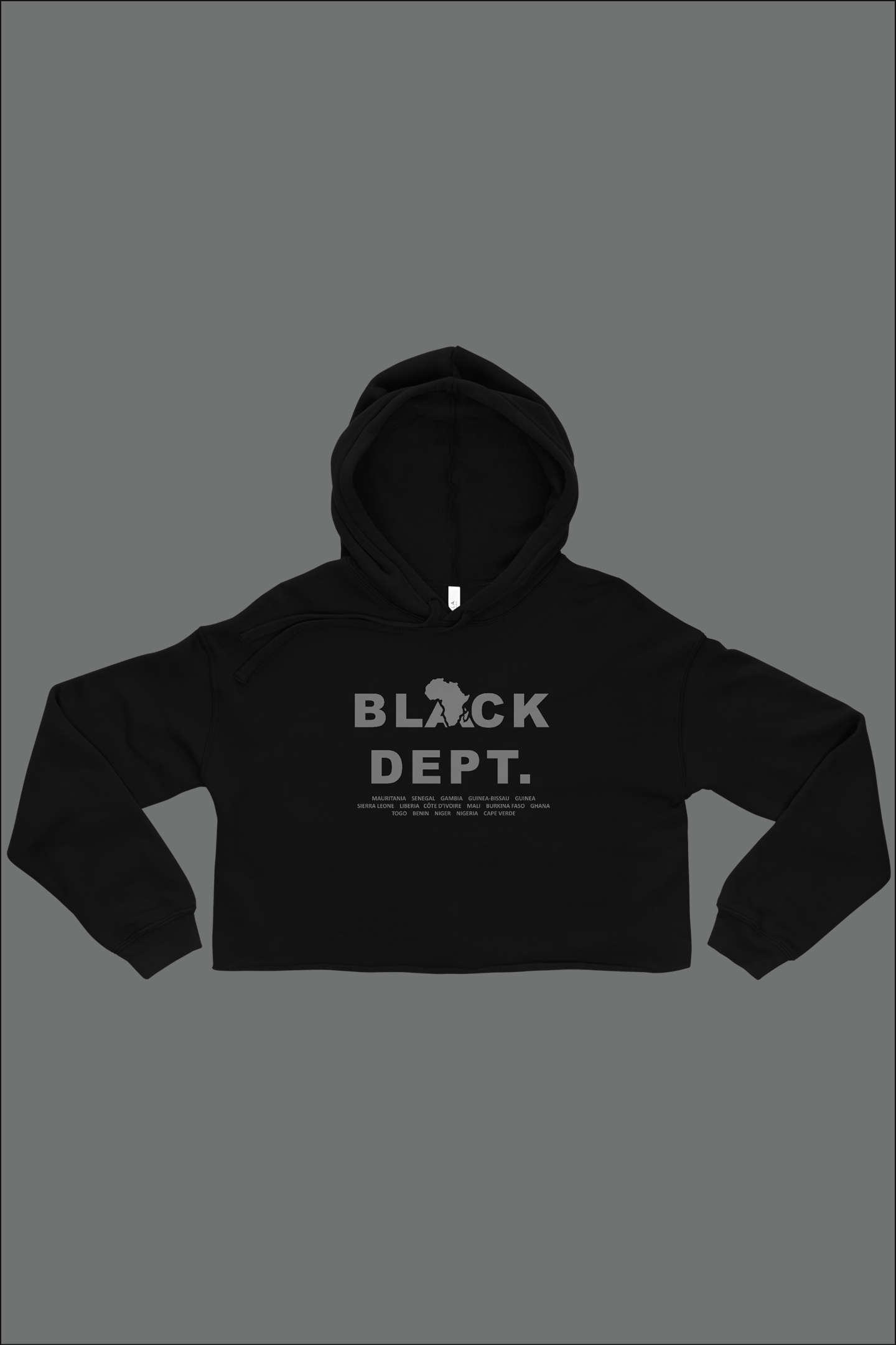 BLVCK DEPT. WEST AFRICA SIGNATURE CROP TOP HOODIE: THE ESSENTIAL