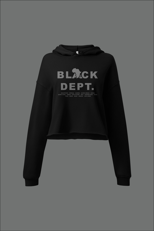 BLVCK DEPT. WEST AFRICA SIGNATURE CROP TOP HOODIE: THE ESSENTIAL