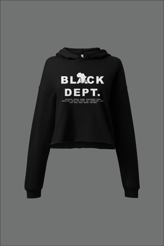 BLVCK DEPT. WEST AFRICA SIGNATURE CROP TOP HOODIE: THE ESSENTIAL